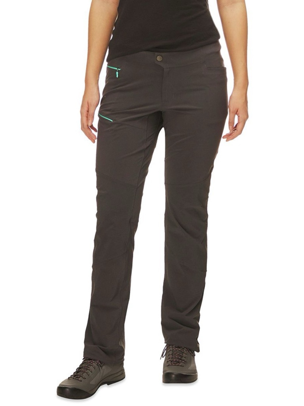The North Face Women's Black Track Pants with Teal Zippers